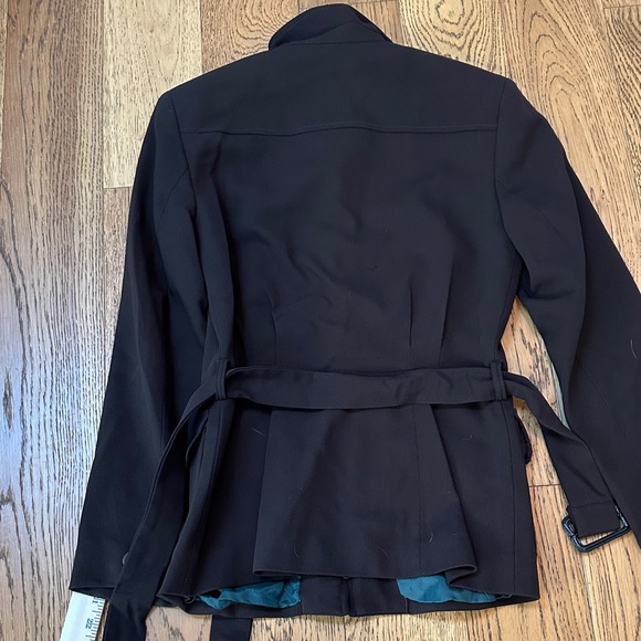 Vintage Ann Taylor Chocolate Belted Wool Jacket Size 2 - Picture 10 of 11